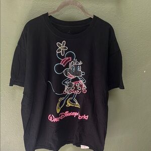Disney Parks Black Short Sleeve Tee with Minnie Mouse Graphic